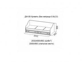 ДМ-09 Кровать (Без матраца 0,9*2,0 ) в Верхнем Тагиле - verhnij-tagil.магазин96.com | фото